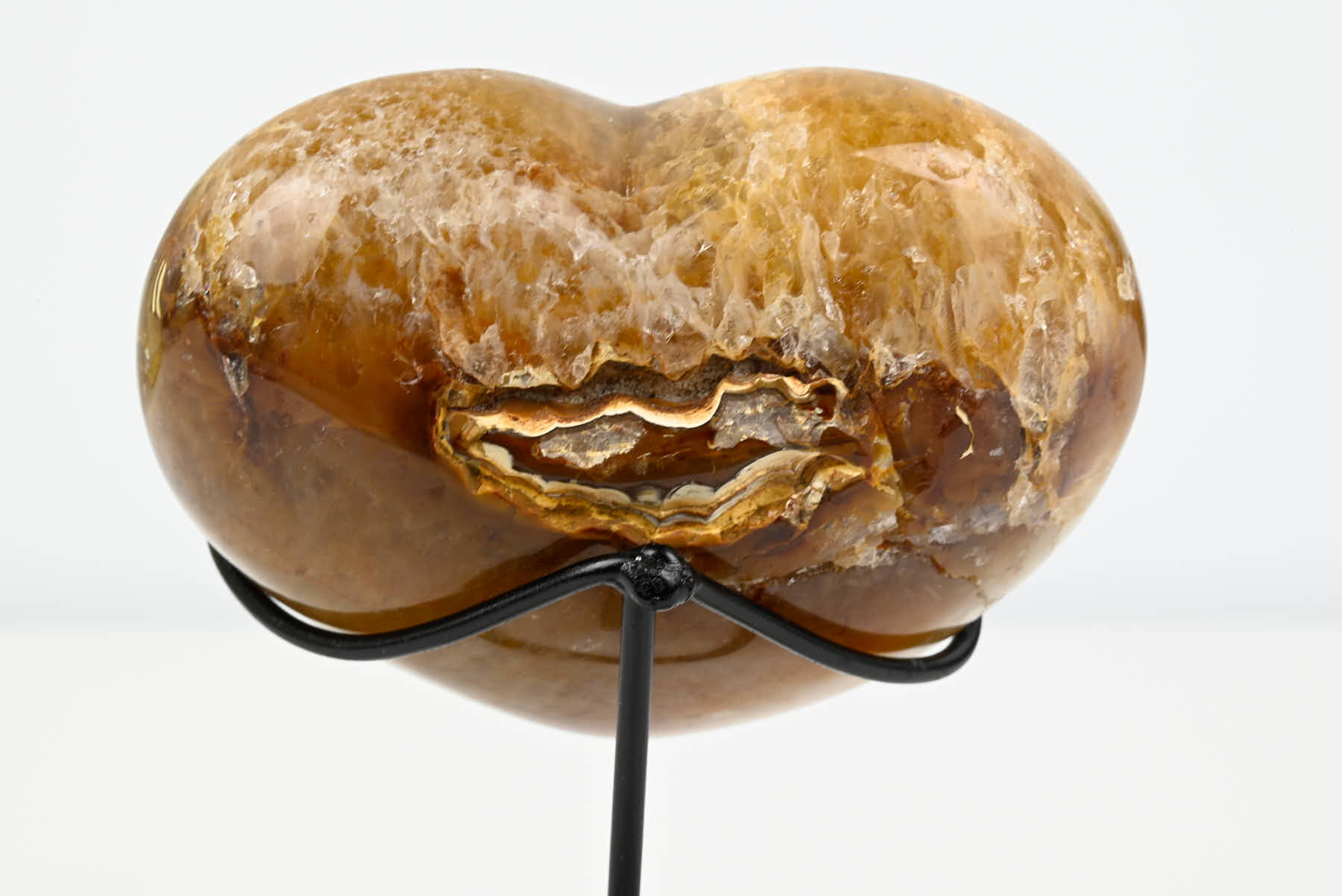 Extra Quality Agate Crystal Heart - 0.54kg, 11cm high - #HTAGAT-34023