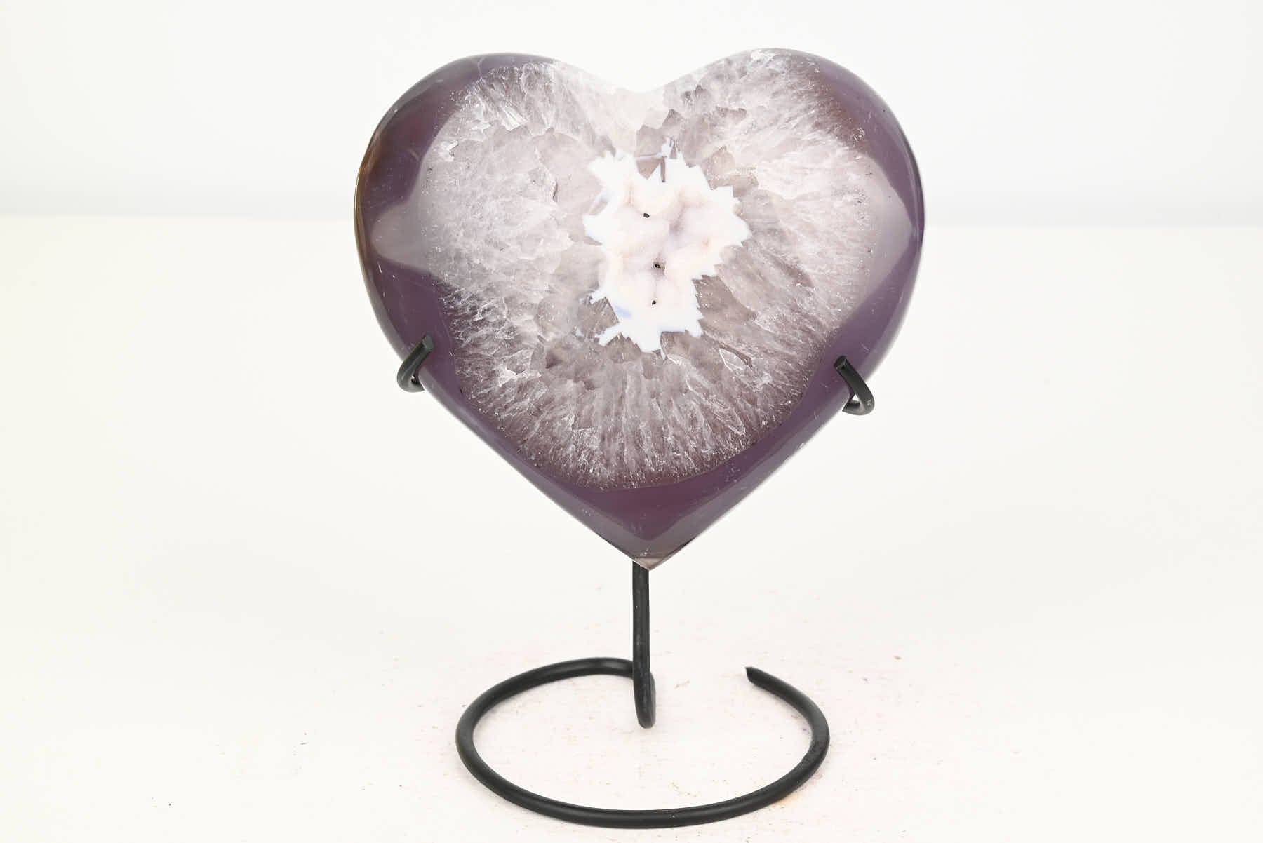 Extra Quality Agate Crystal Heart - 0.68kg, 13cm high - #HTAGAT-34012