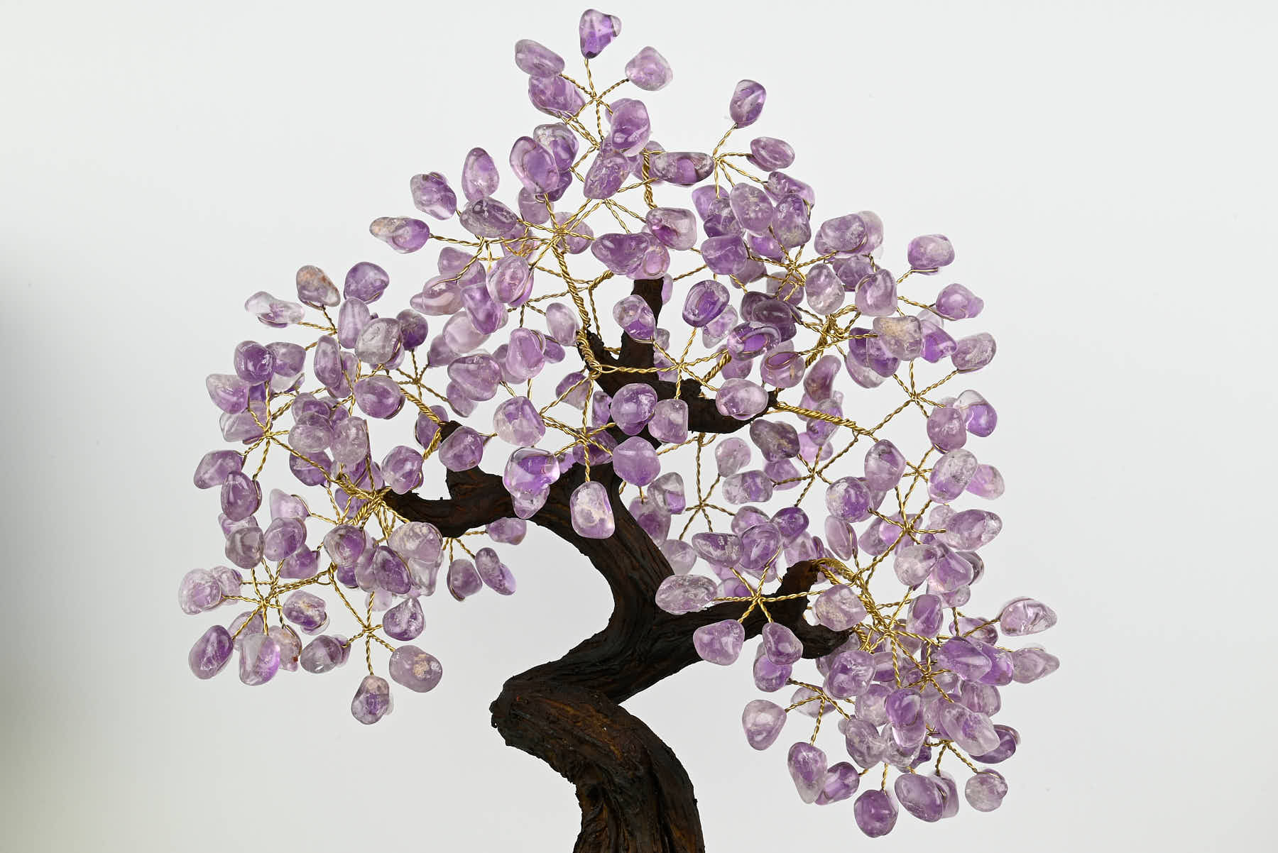 Handmade 45cm Tall Gemstone Tree with Amethyst base and 240 Amethyst  gems - #TRAMET-43001