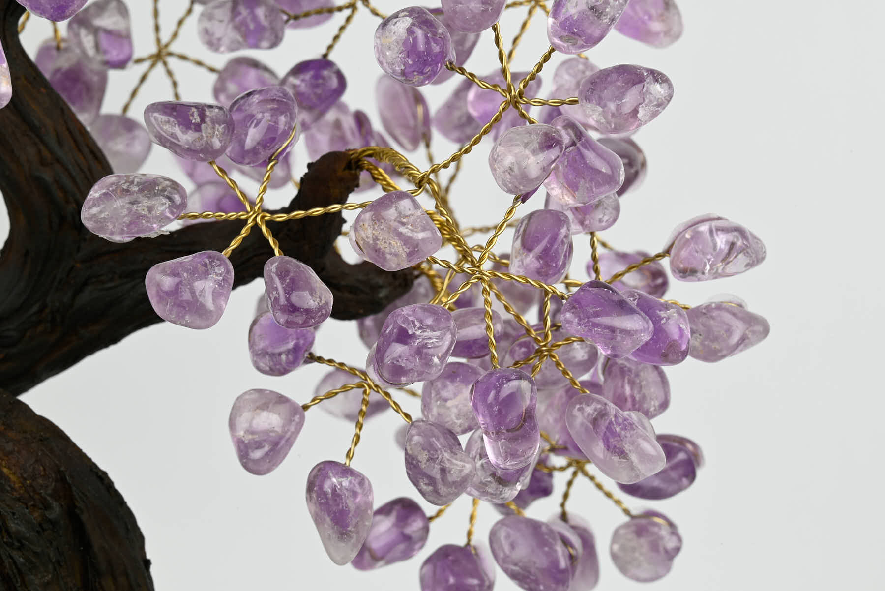 Handmade 45cm Tall Gemstone Tree with Amethyst base and 240 Amethyst  gems - #TRAMET-43001