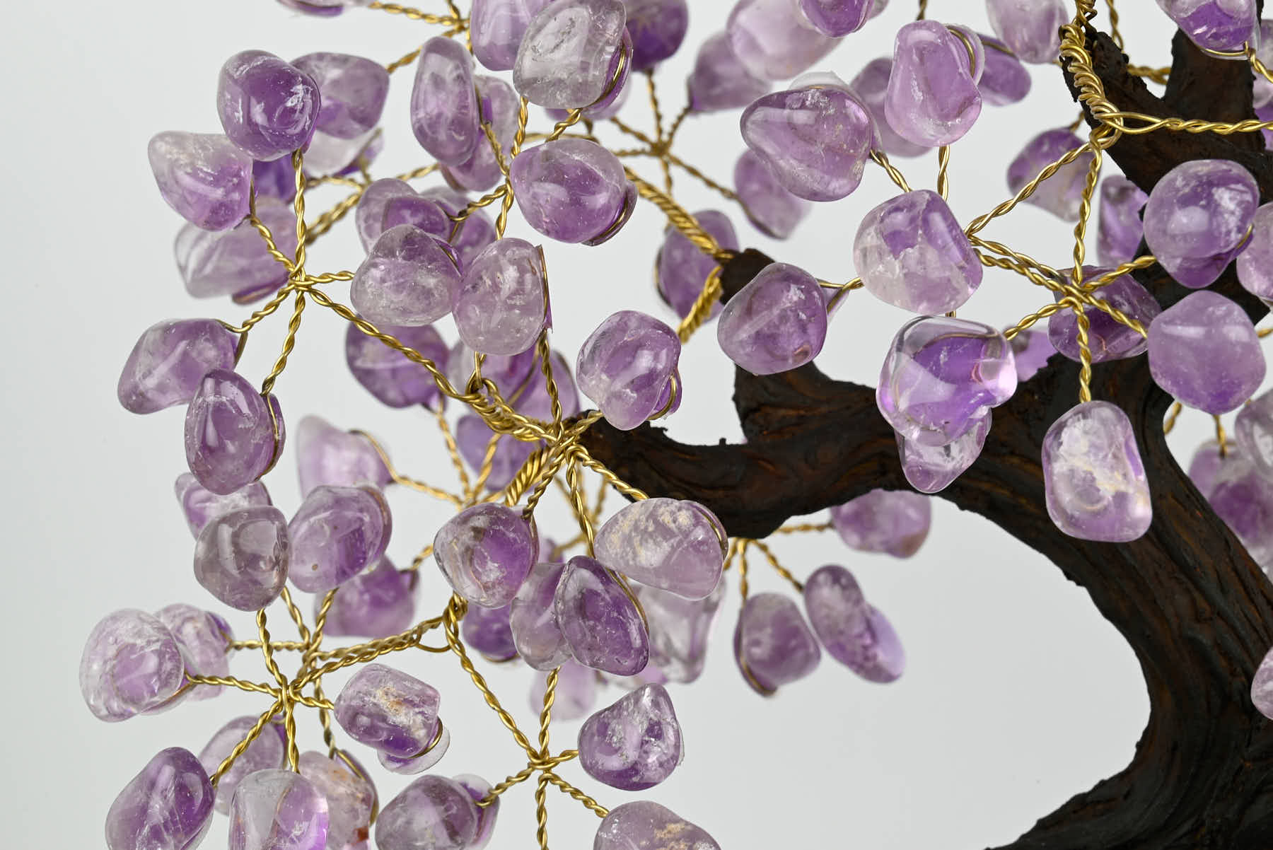 Handmade 45cm Tall Gemstone Tree with Amethyst base and 240 Amethyst  gems - #TRAMET-43001