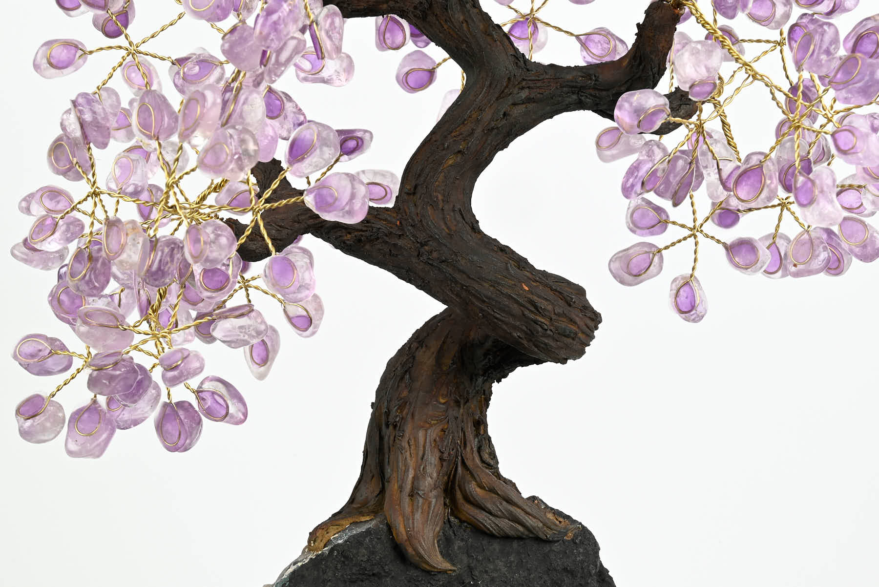 Handmade 45cm Tall Gemstone Tree with Amethyst base and 240 Amethyst  gems - #TRAMET-43001