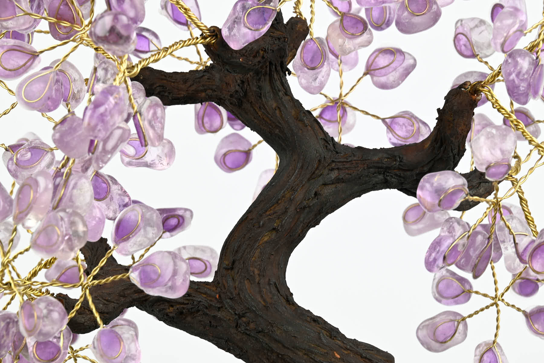 Handmade 45cm Tall Gemstone Tree with Amethyst base and 240 Amethyst  gems - #TRAMET-43001