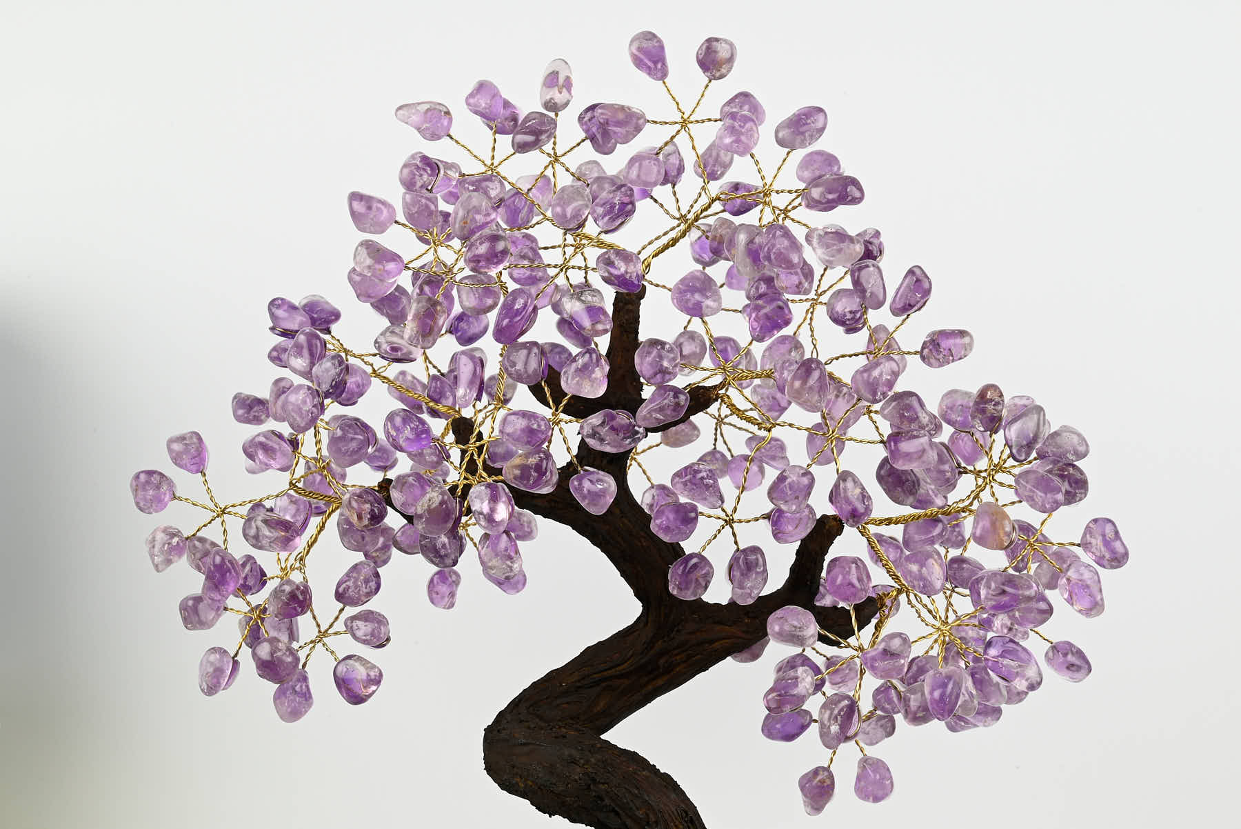 Handmade 44cm Tall Gemstone Tree with Amethyst base and 240 Amethyst  gems - #TRAMET-43002