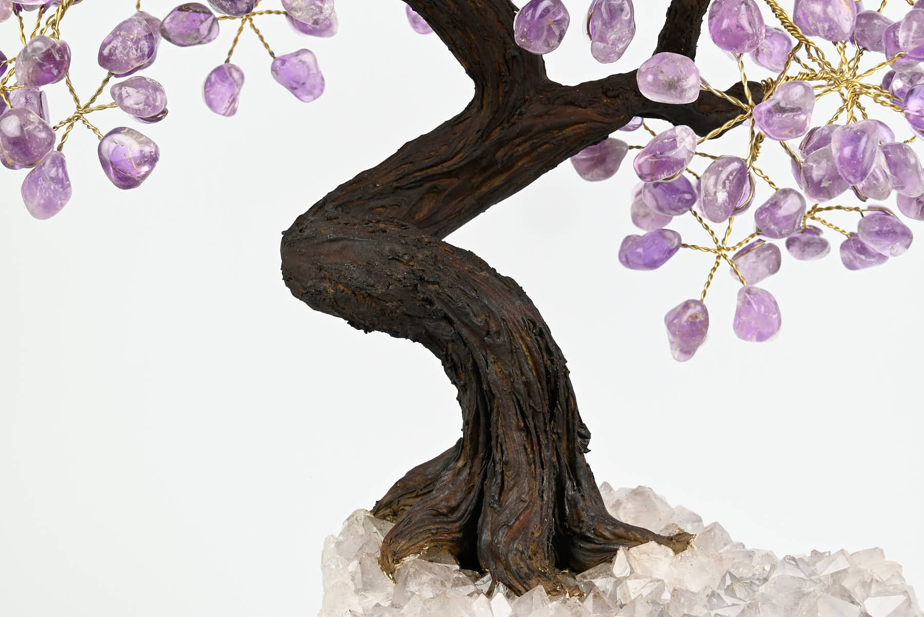 Handmade 44cm Tall Gemstone Tree with Amethyst base and 240 Amethyst  gems - #TRAMET-43002