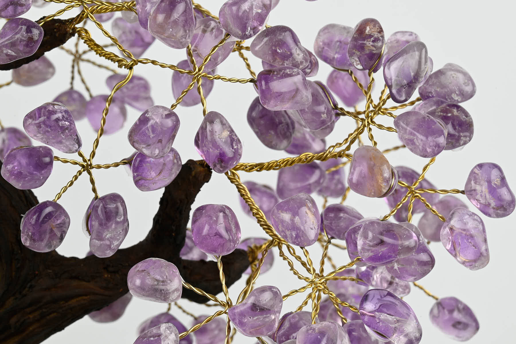 Handmade 44cm Tall Gemstone Tree with Amethyst base and 240 Amethyst  gems - #TRAMET-43002