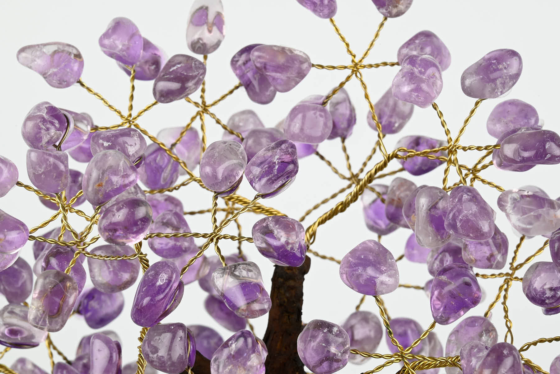 Handmade 44cm Tall Gemstone Tree with Amethyst base and 240 Amethyst  gems - #TRAMET-43002