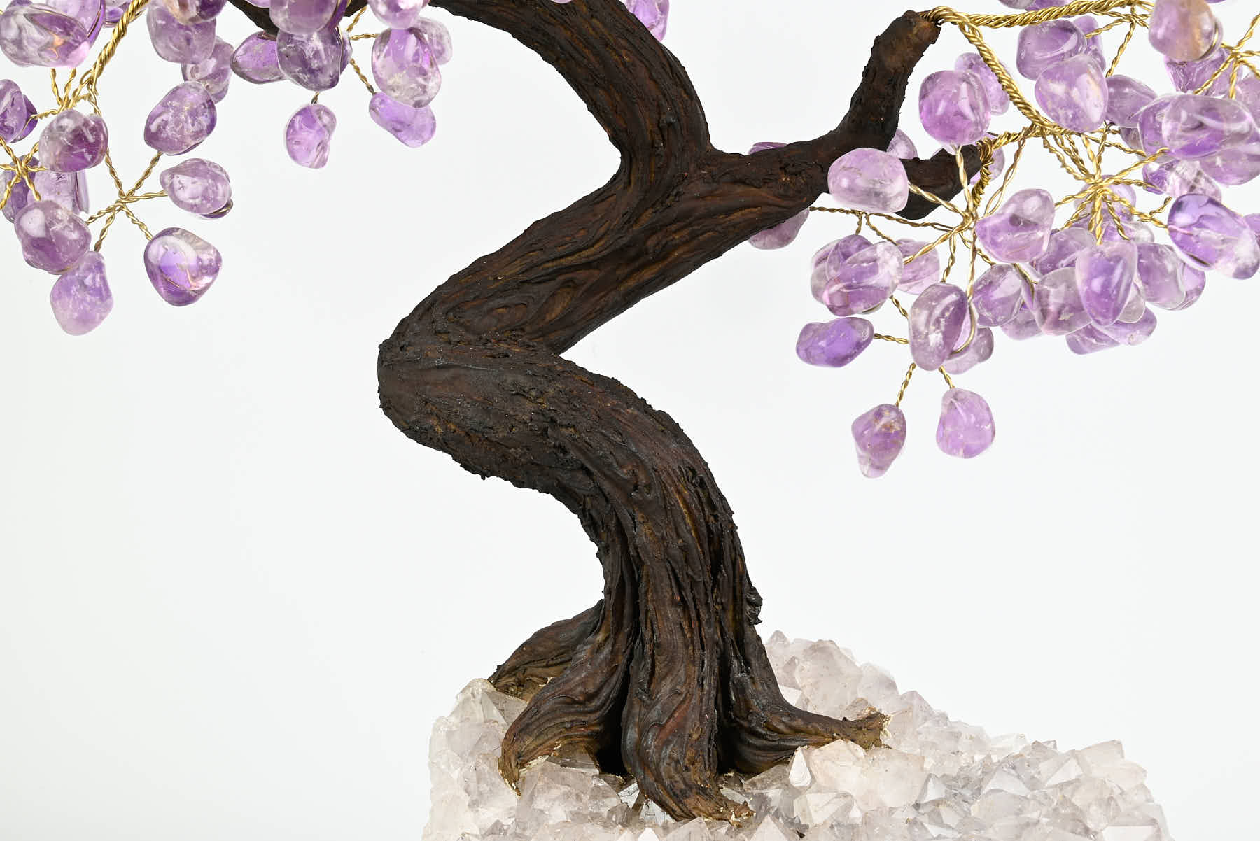 Handmade 44cm Tall Gemstone Tree with Amethyst base and 240 Amethyst  gems - #TRAMET-43002