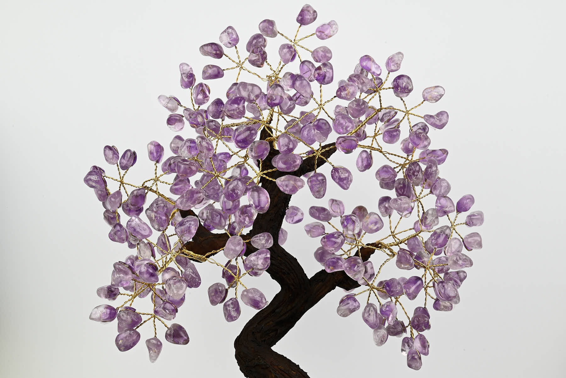 Handmade 44cm Tall Gemstone Tree with Amethyst base and 240 Amethyst  gems - #TRAMET-43003