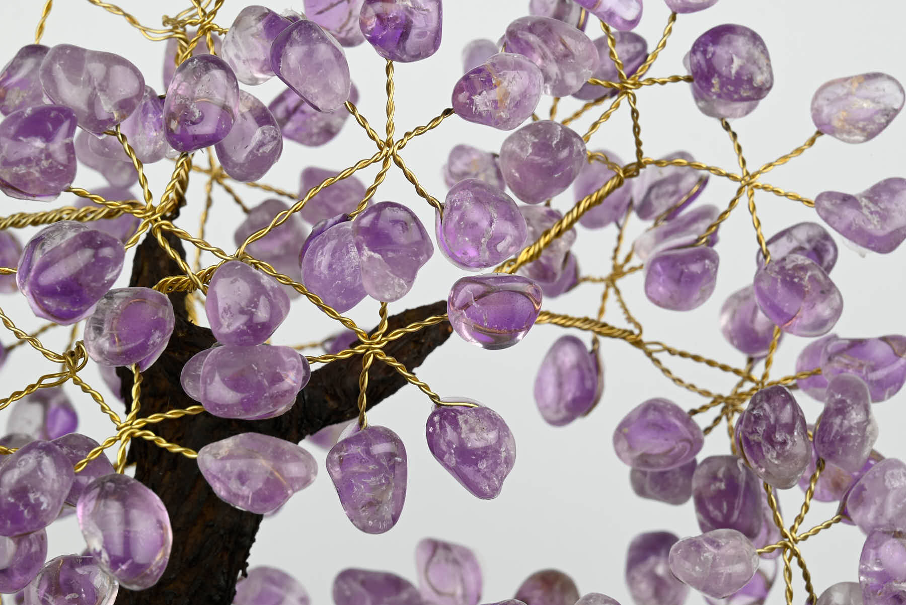 Handmade 44cm Tall Gemstone Tree with Amethyst base and 240 Amethyst  gems - #TRAMET-43003