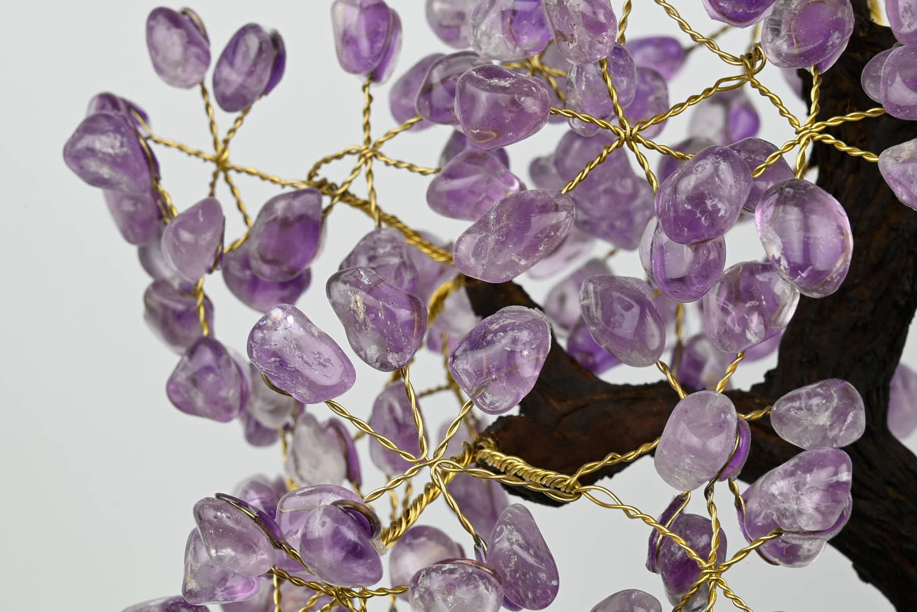 Handmade 44cm Tall Gemstone Tree with Amethyst base and 240 Amethyst  gems - #TRAMET-43003