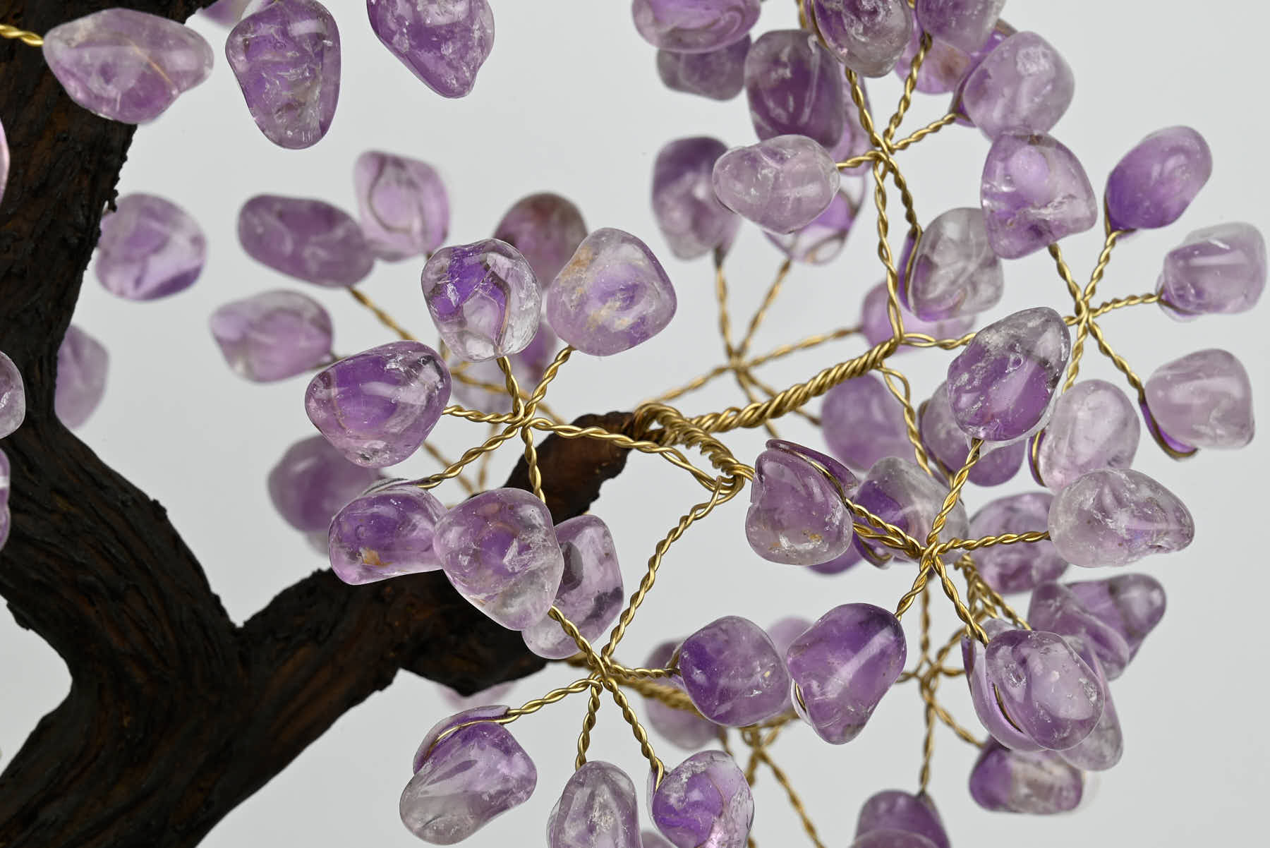 Handmade 44cm Tall Gemstone Tree with Amethyst base and 240 Amethyst  gems - #TRAMET-43003