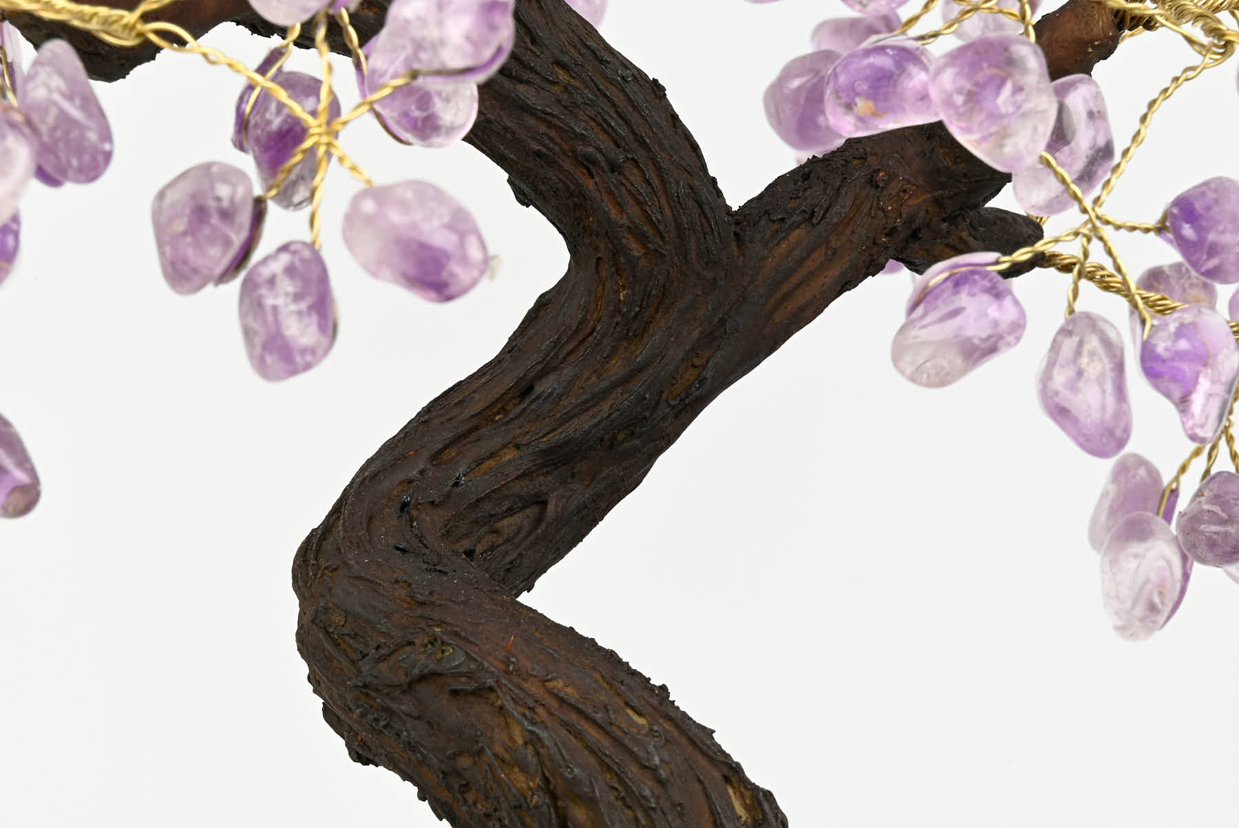 Handmade 44cm Tall Gemstone Tree with Amethyst base and 240 Amethyst  gems - #TRAMET-43003