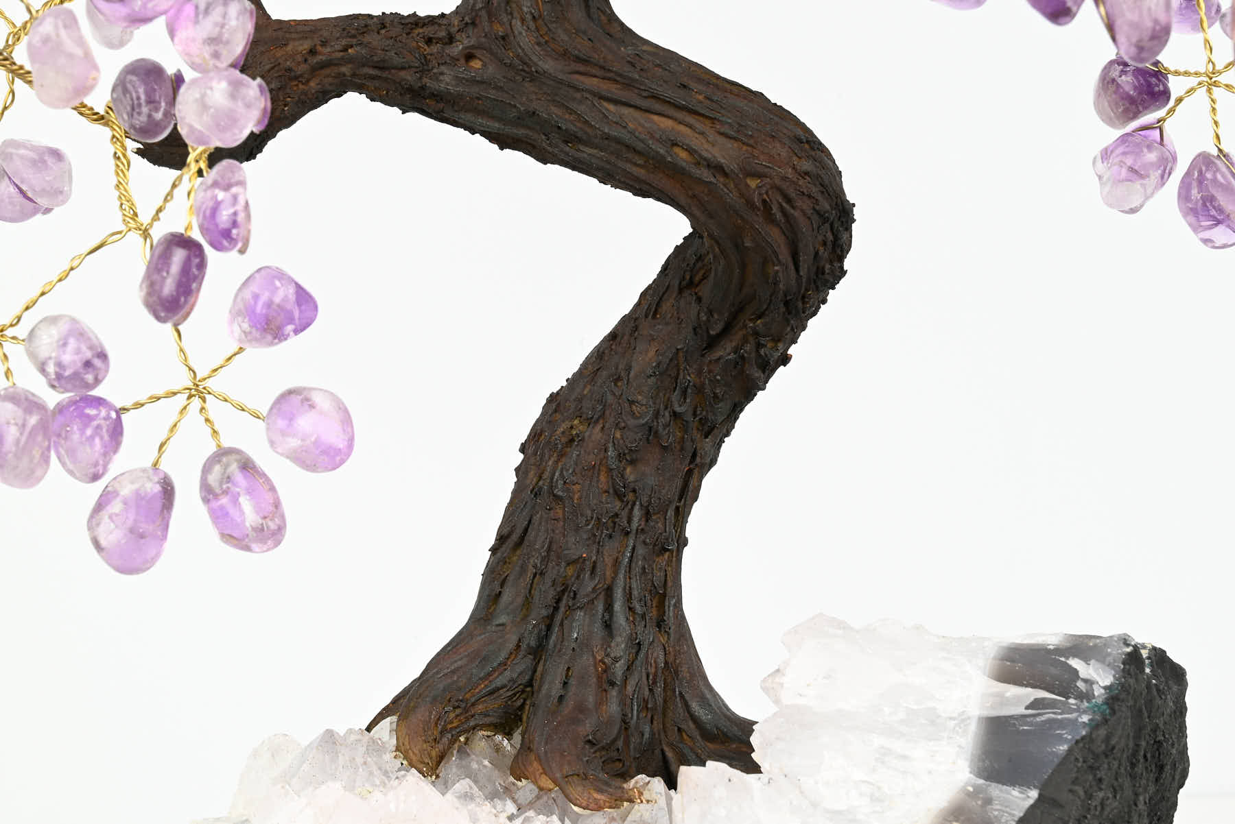 Handmade 44cm Tall Gemstone Tree with Amethyst base and 240 Amethyst  gems - #TRAMET-43004