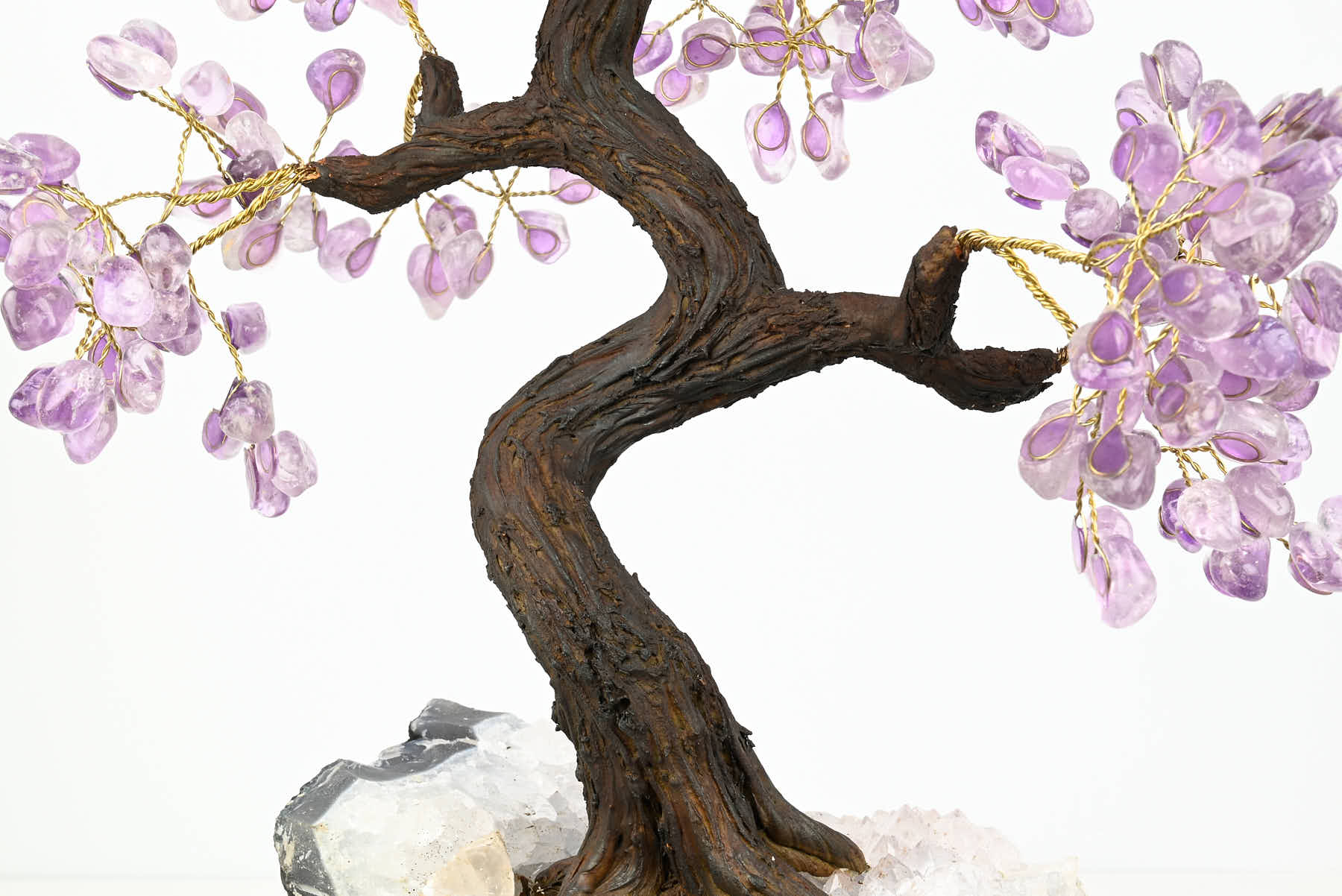 Handmade 44cm Tall Gemstone Tree with Amethyst base and 240 Amethyst  gems - #TRAMET-43004