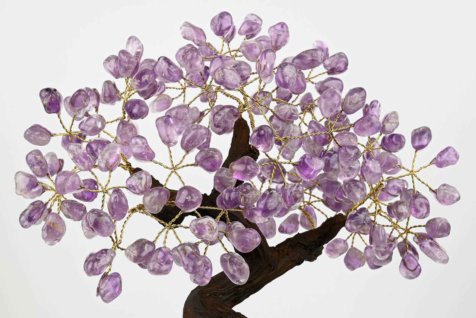 Handmade 36cm Tall Gemstone Tree with Amethyst base and 180 Amethyst gems - #TRAMET-36004