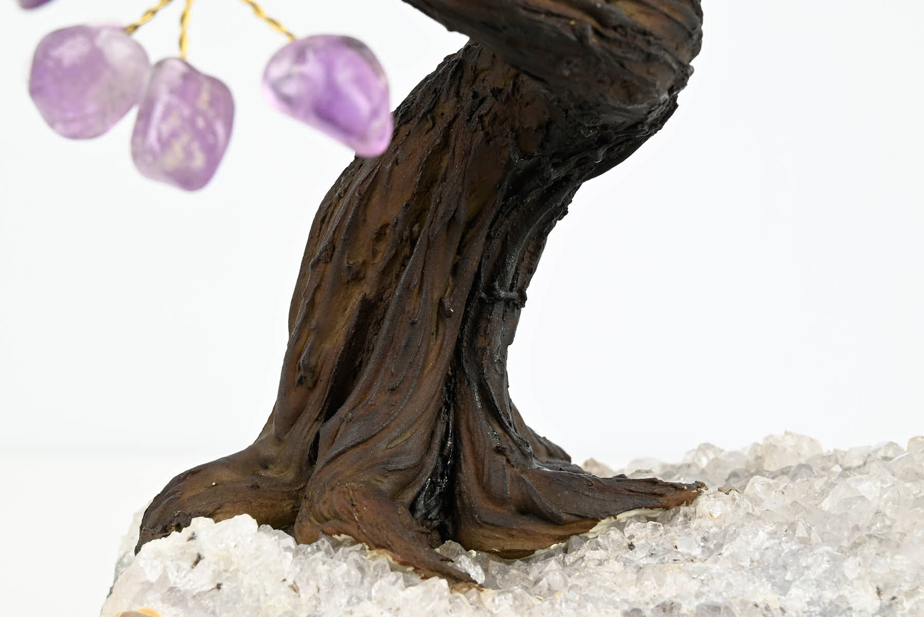 Handmade 36cm Tall Gemstone Tree with Amethyst base and 180 Amethyst gems - #TRAMET-36002