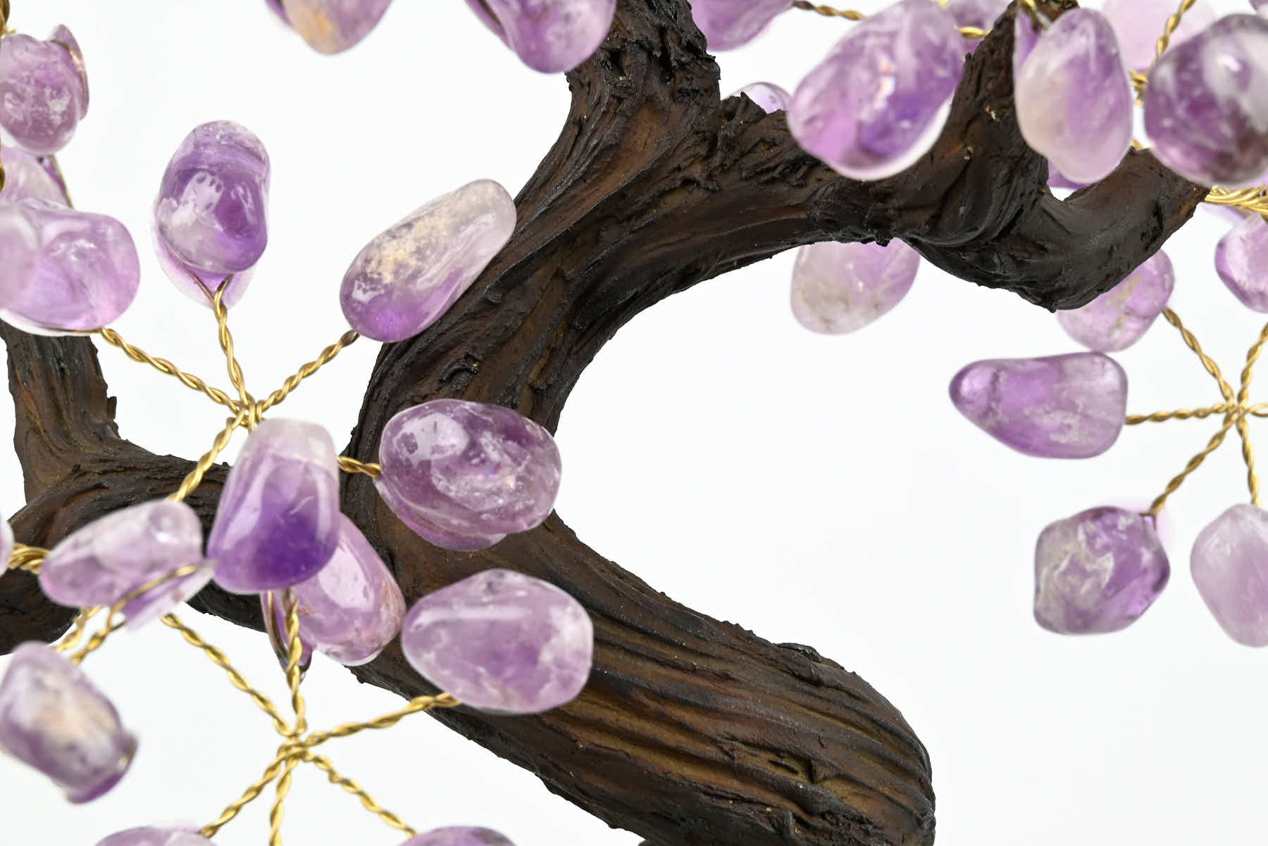 Handmade 36cm Tall Gemstone Tree with Amethyst base and 180 Amethyst gems - #TRAMET-36002