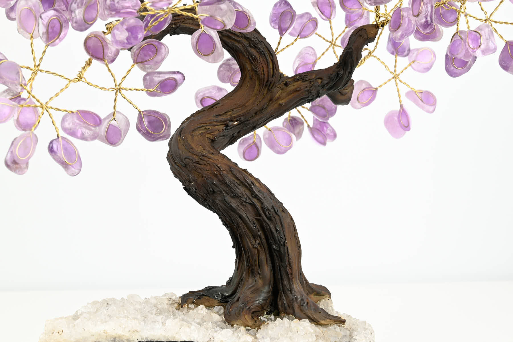 Handmade 36cm Tall Gemstone Tree with Amethyst base and 180 Amethyst gems - #TRAMET-36002