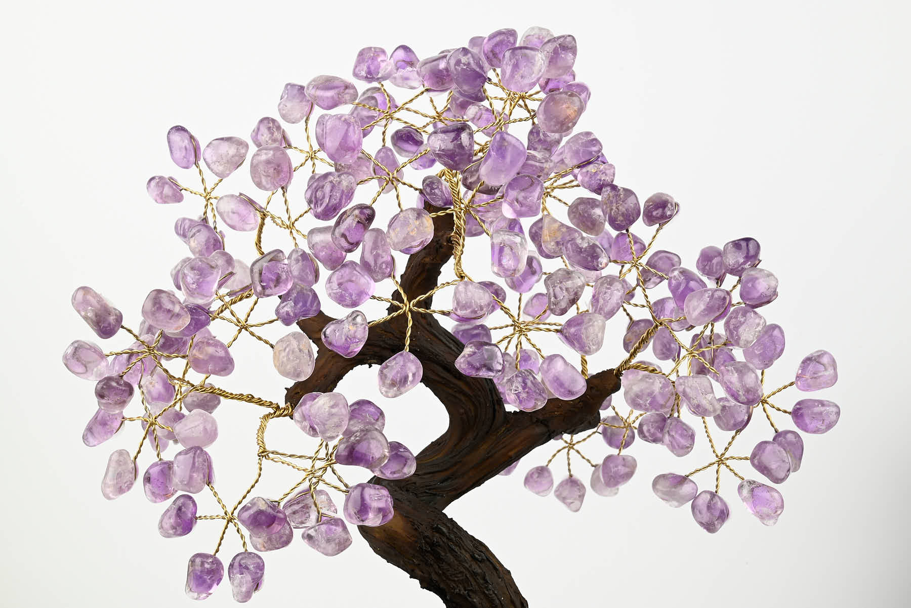 Handmade 36cm Tall Gemstone Tree with Amethyst base and 180 Amethyst gems - #TRAMET-36005