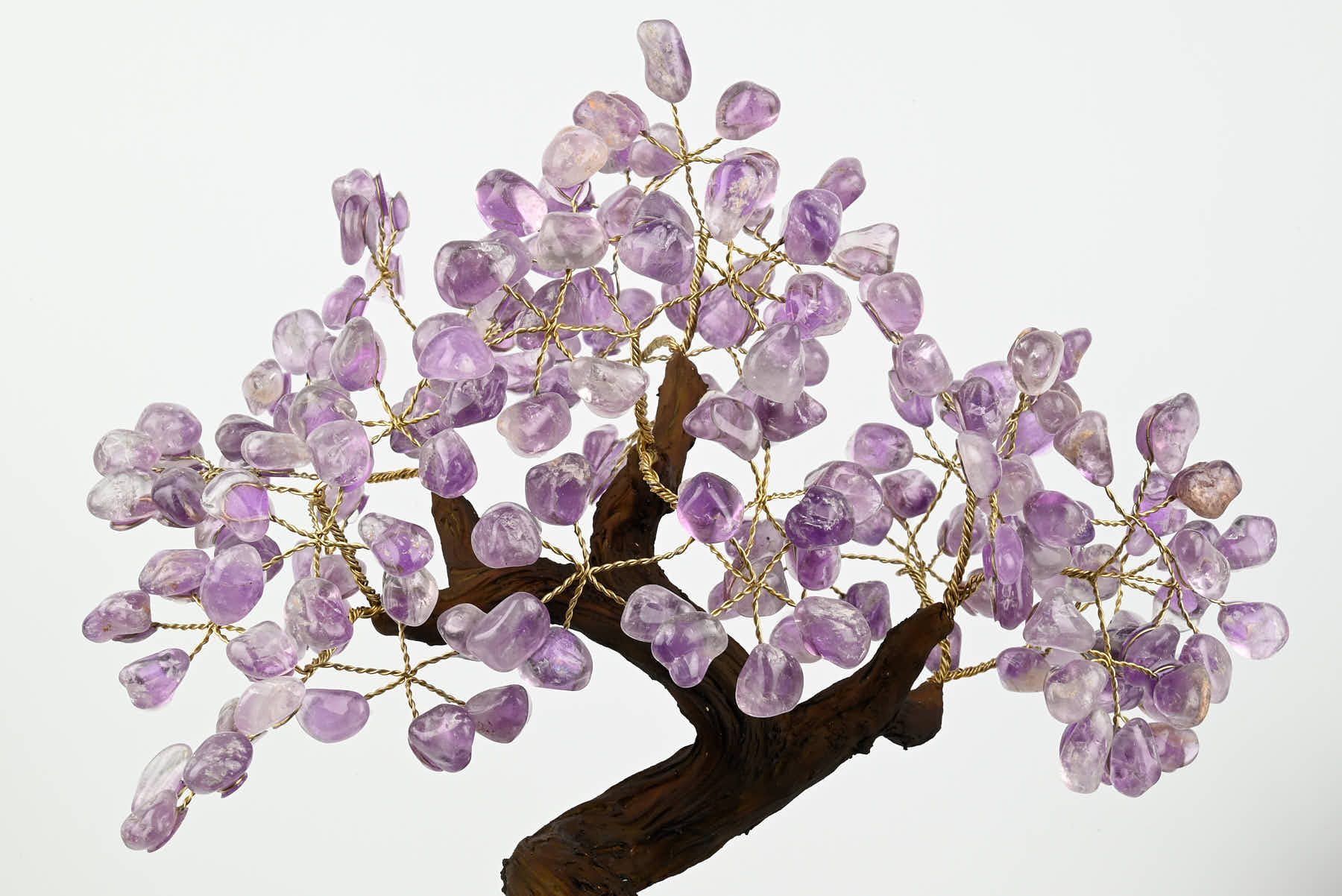 Handmade 39cm Tall Gemstone Tree with Amethyst base and 180 Amethyst gems - #TRAMET-36001