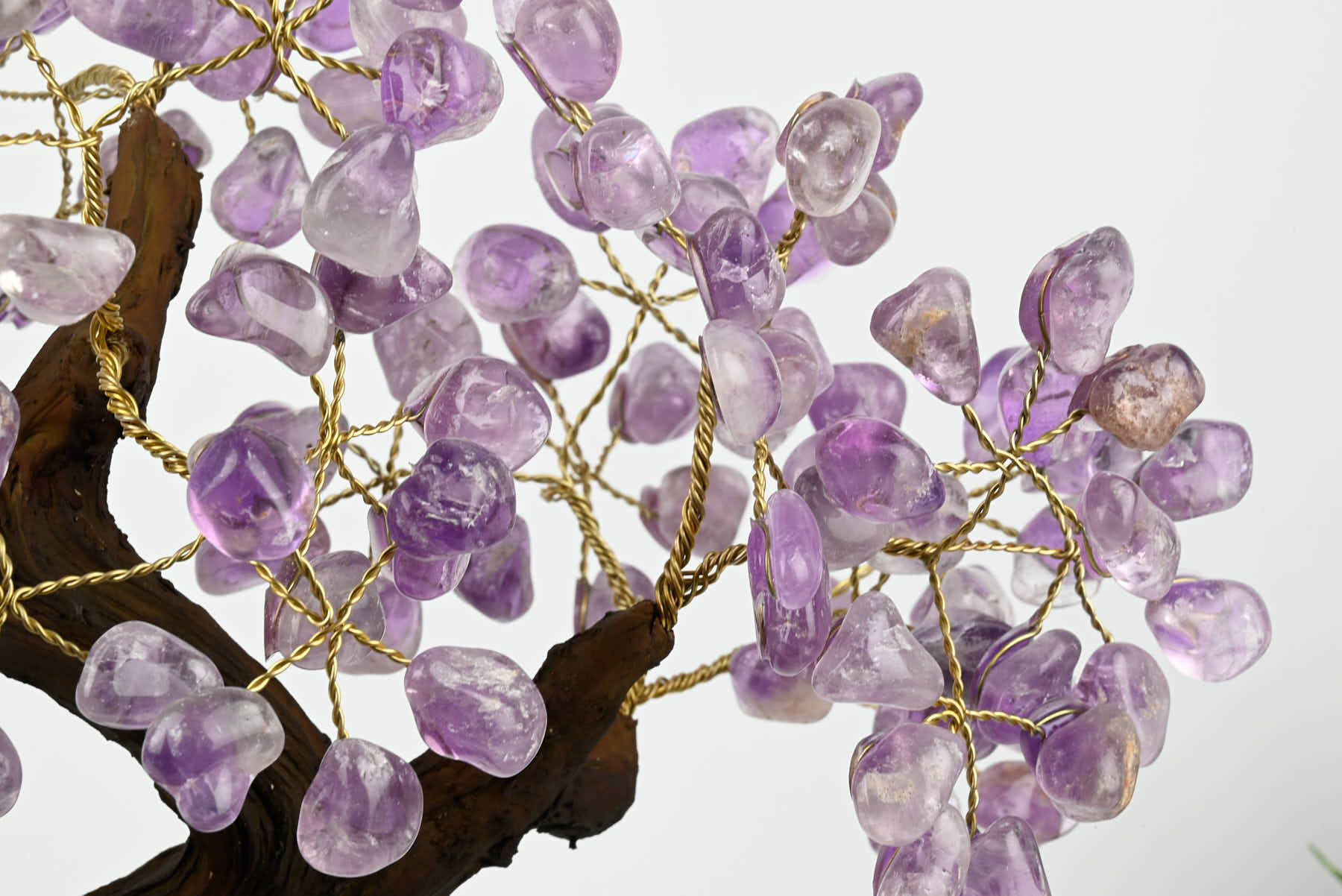 Handmade 39cm Tall Gemstone Tree with Amethyst base and 180 Amethyst gems - #TRAMET-36001