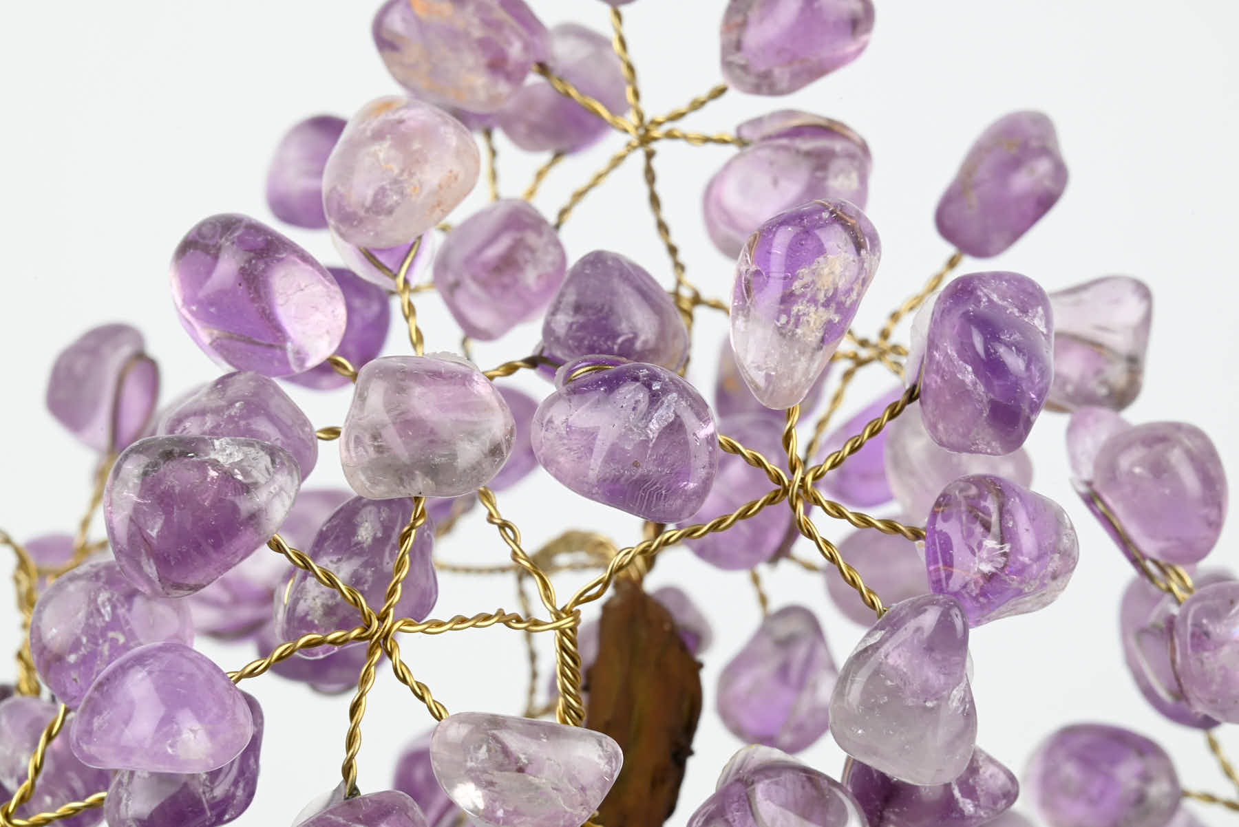 Handmade 39cm Tall Gemstone Tree with Amethyst base and 180 Amethyst gems - #TRAMET-36001