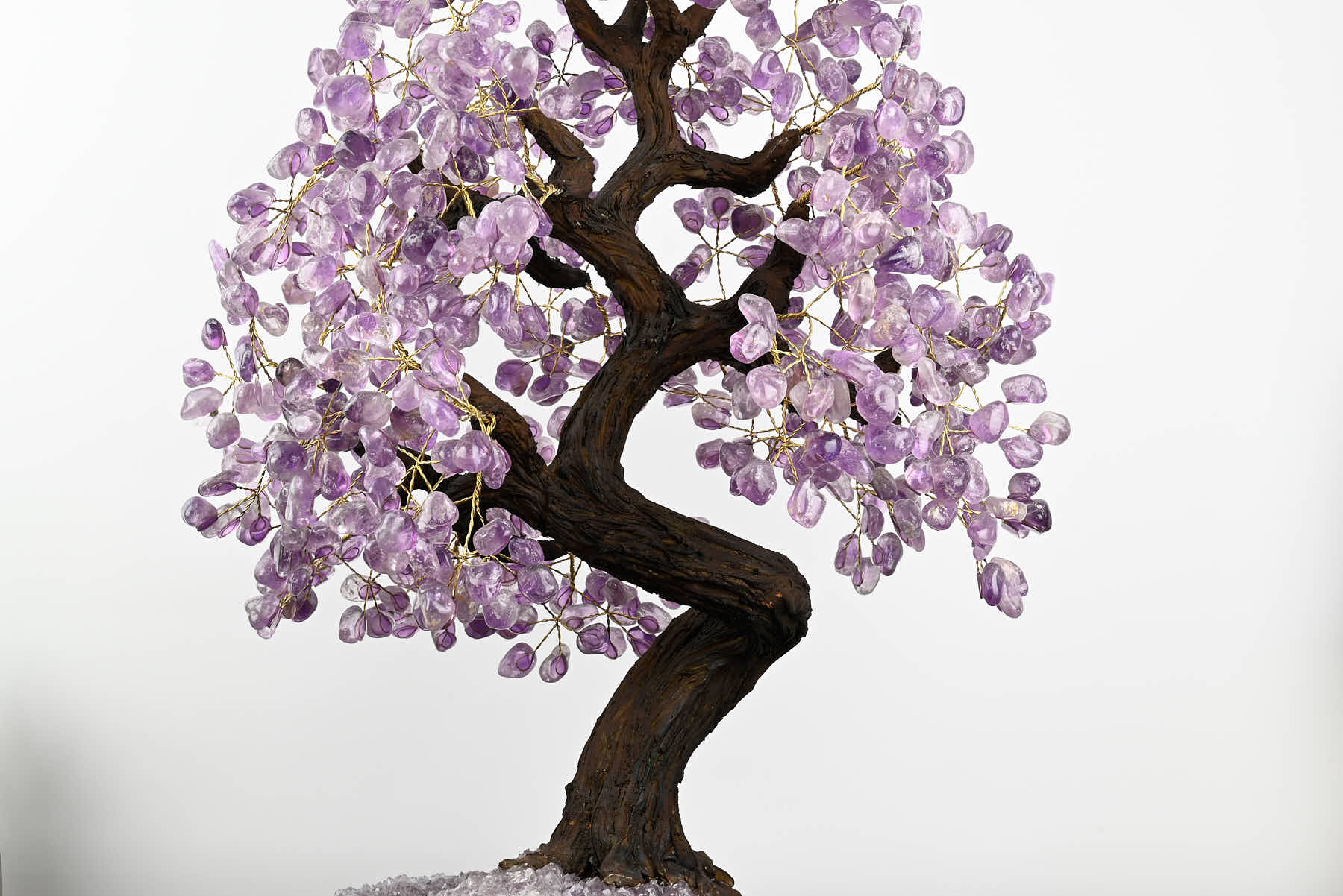 Handmade 67cm Tall Gemstone Tree with Amethyst base and 720 Amethyst gems - #TRAMET-64003