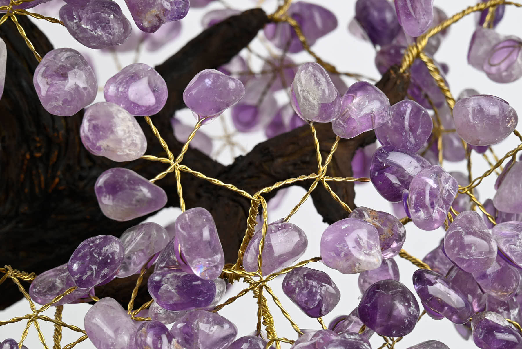 Handmade 67cm Tall Gemstone Tree with Amethyst base and 720 Amethyst gems - #TRAMET-64003