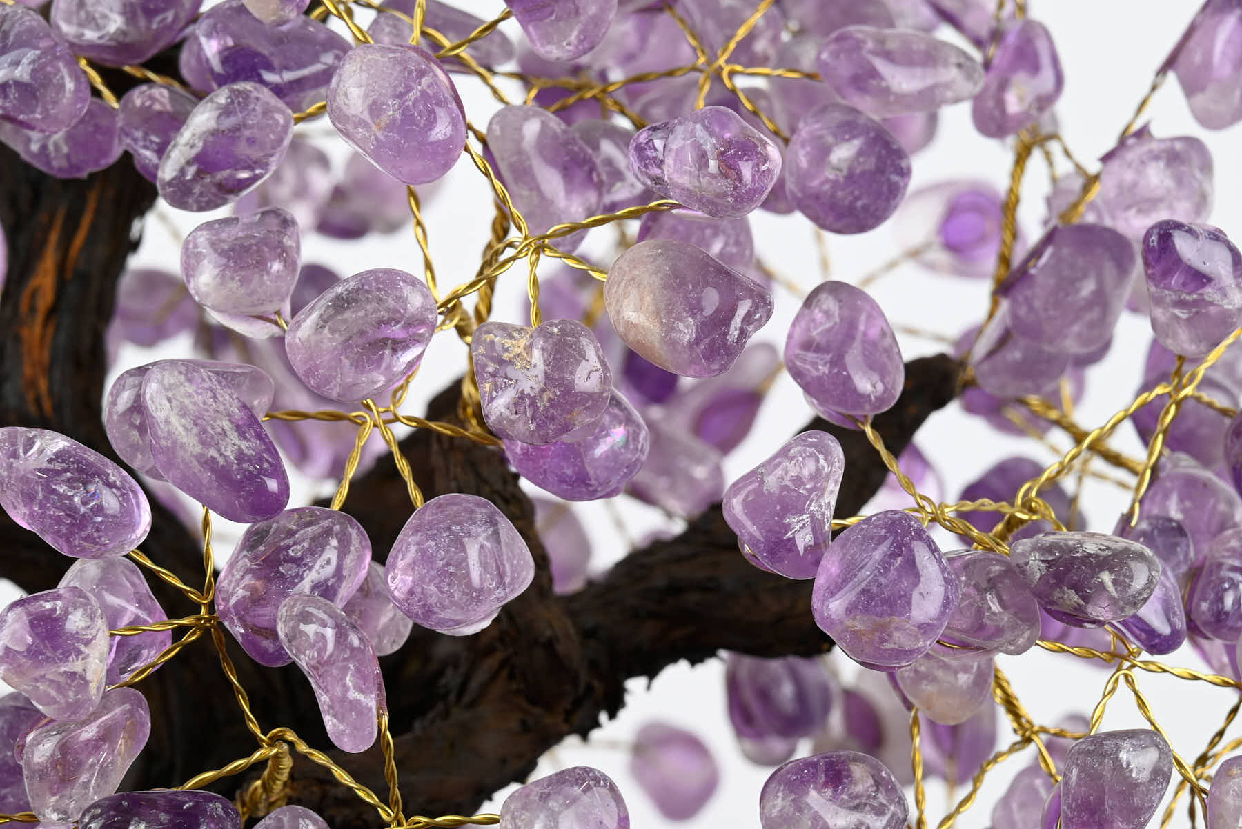 Handmade 67cm Tall Gemstone Tree with Amethyst base and 720 Amethyst gems - #TRAMET-64003