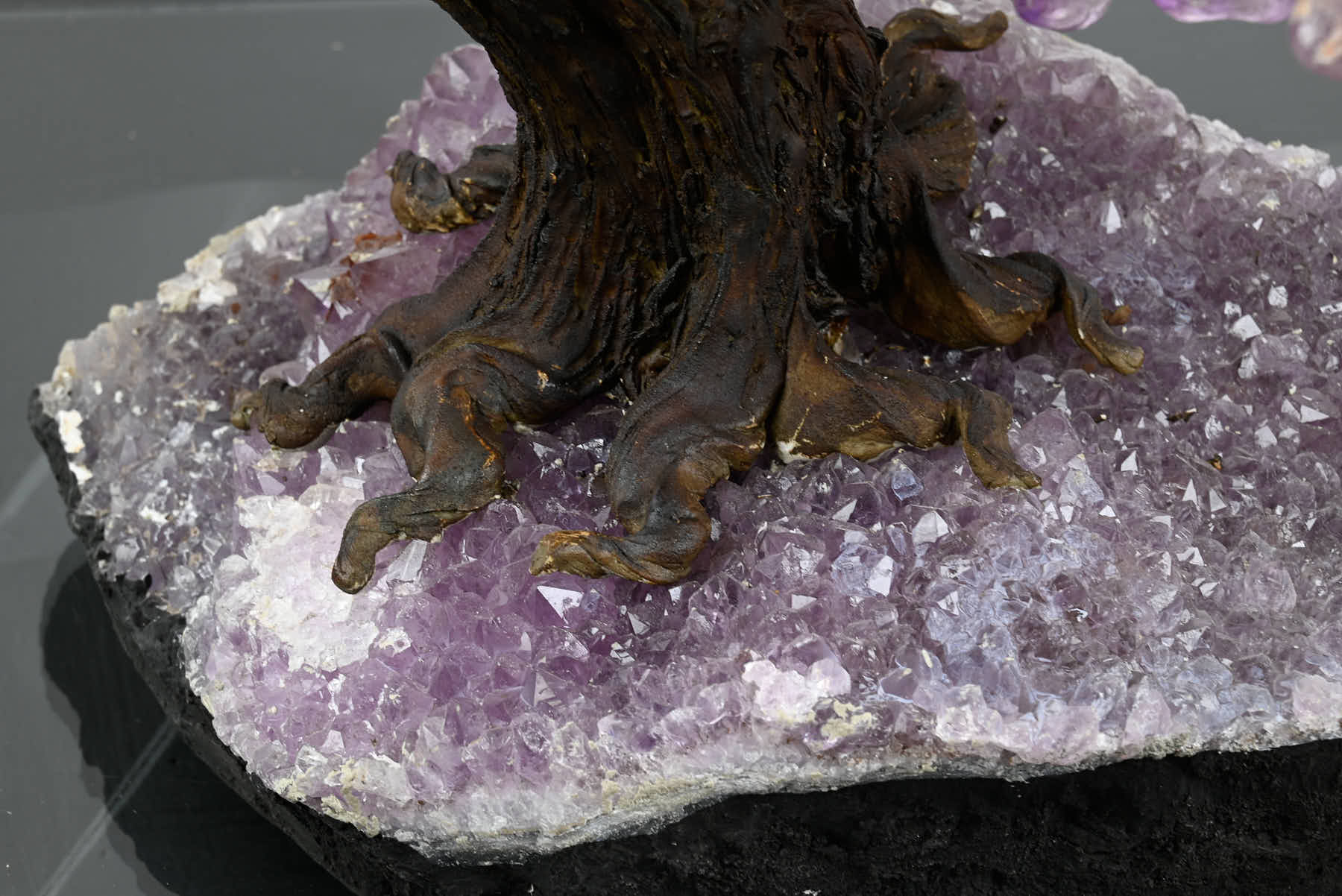 Handmade 67cm Tall Gemstone Tree with Amethyst base and 720 Amethyst gems - #TRAMET-64003