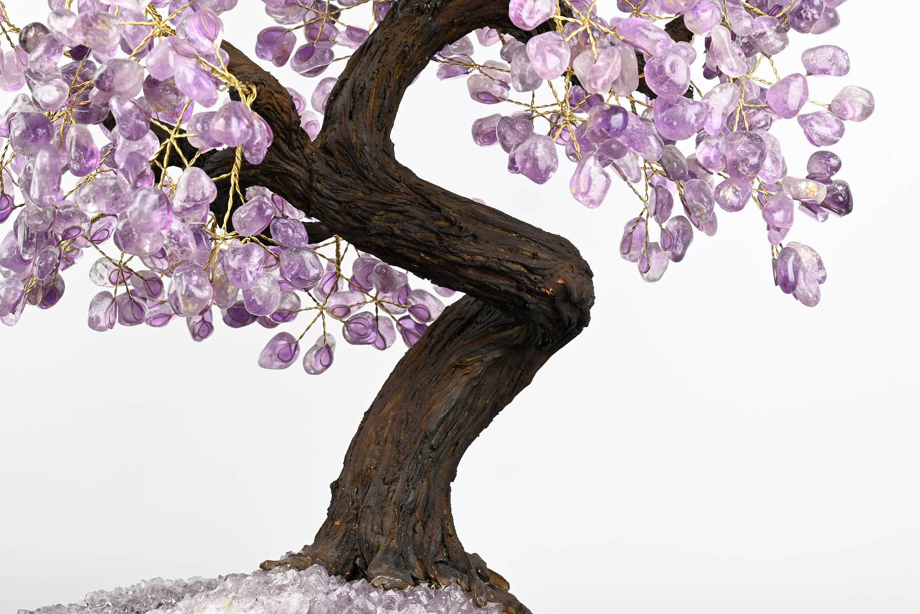 Handmade 67cm Tall Gemstone Tree with Amethyst base and 720 Amethyst gems - #TRAMET-64003