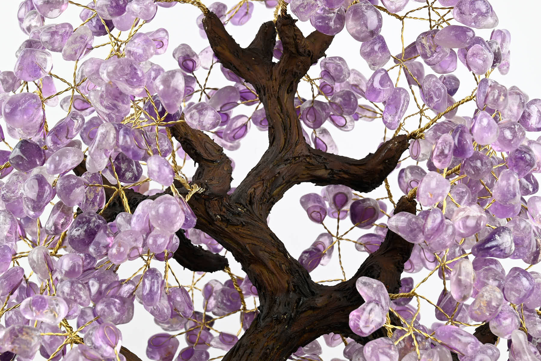 Handmade 67cm Tall Gemstone Tree with Amethyst base and 720 Amethyst gems - #TRAMET-64003