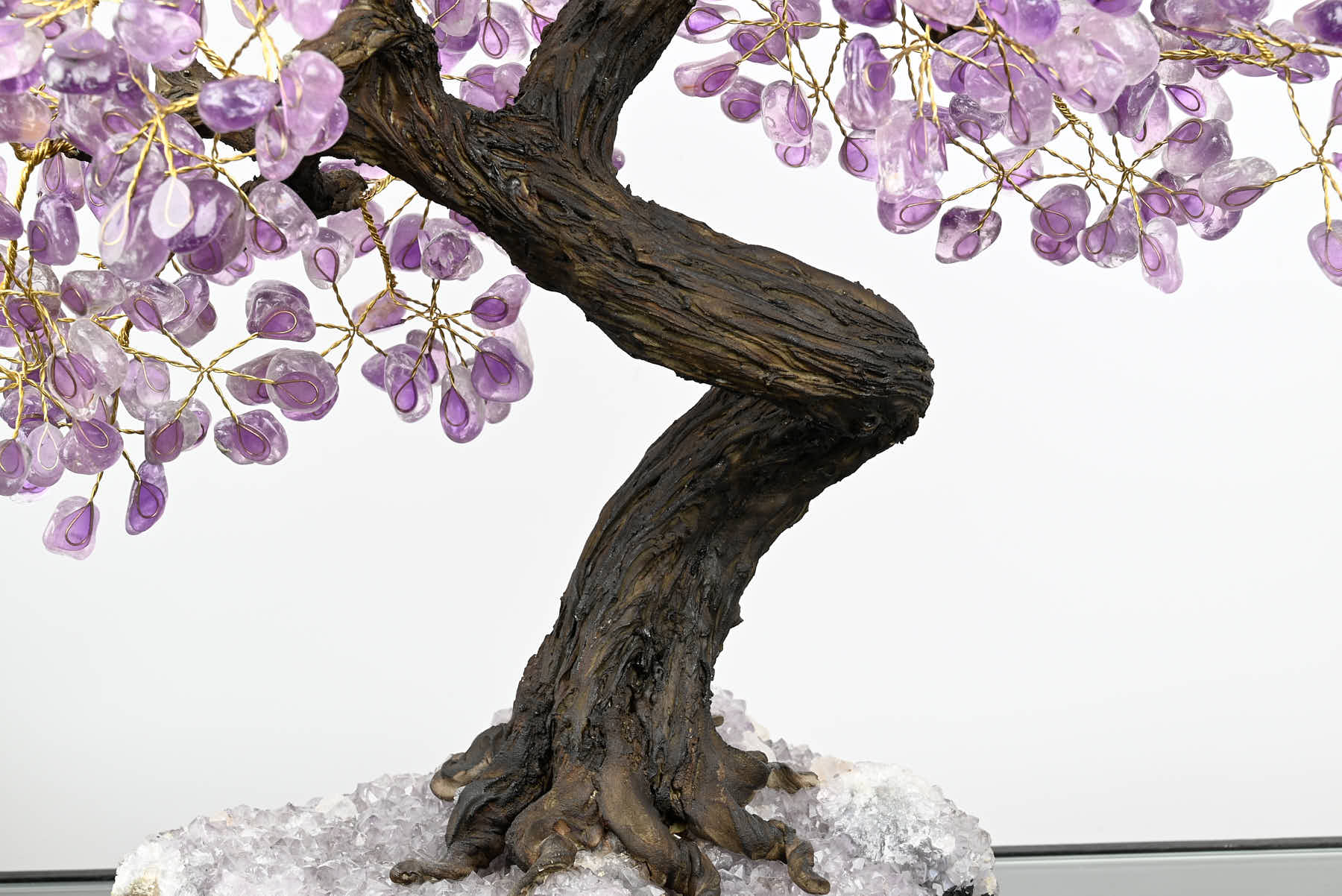 Handmade 59cm Tall Gemstone Tree with Amethyst base and 540 Amethyst gems - #TRAMET-56002