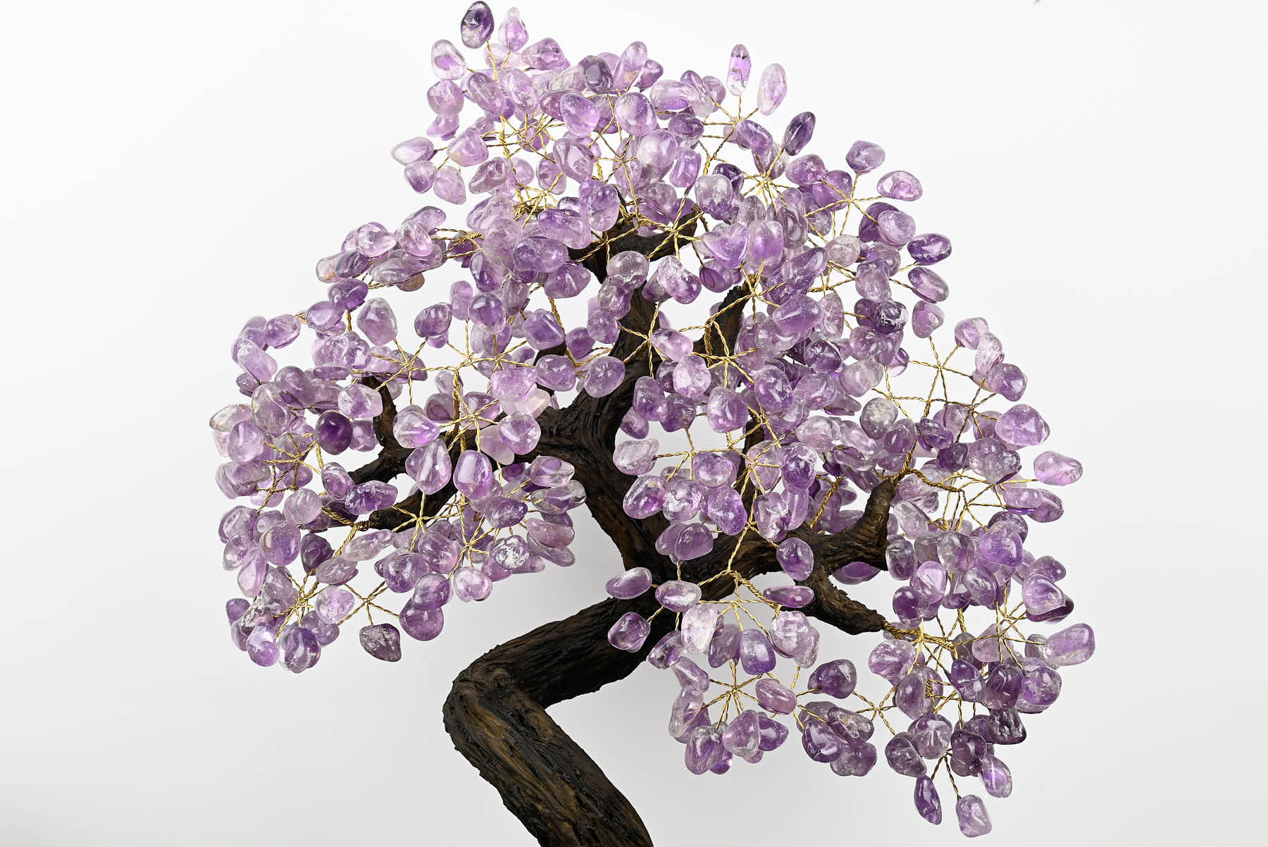 Handmade 59cm Tall Gemstone Tree with Amethyst base and 540 Amethyst gems - #TRAMET-56002